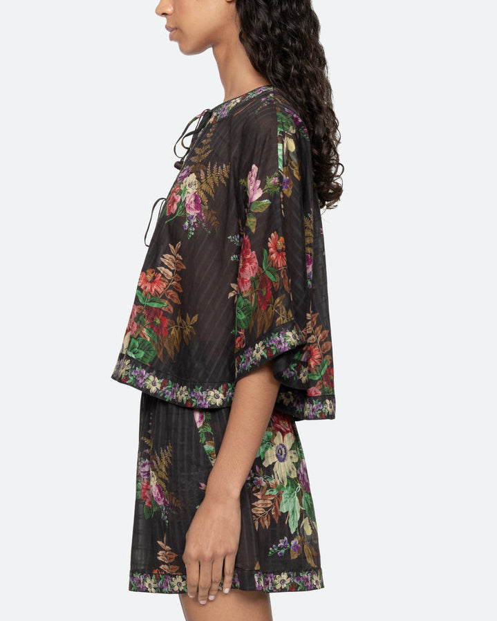 Viktoria Print Tie-Front Top | Multi