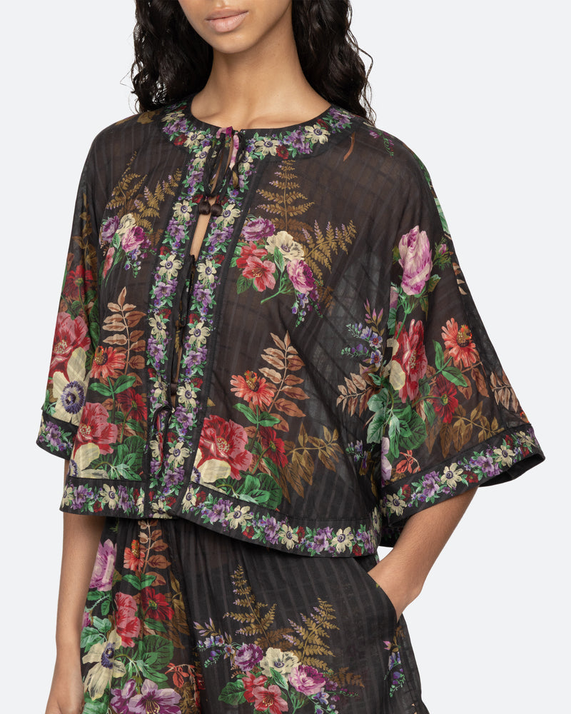 Viktoria Print Tie-Front Top | Multi