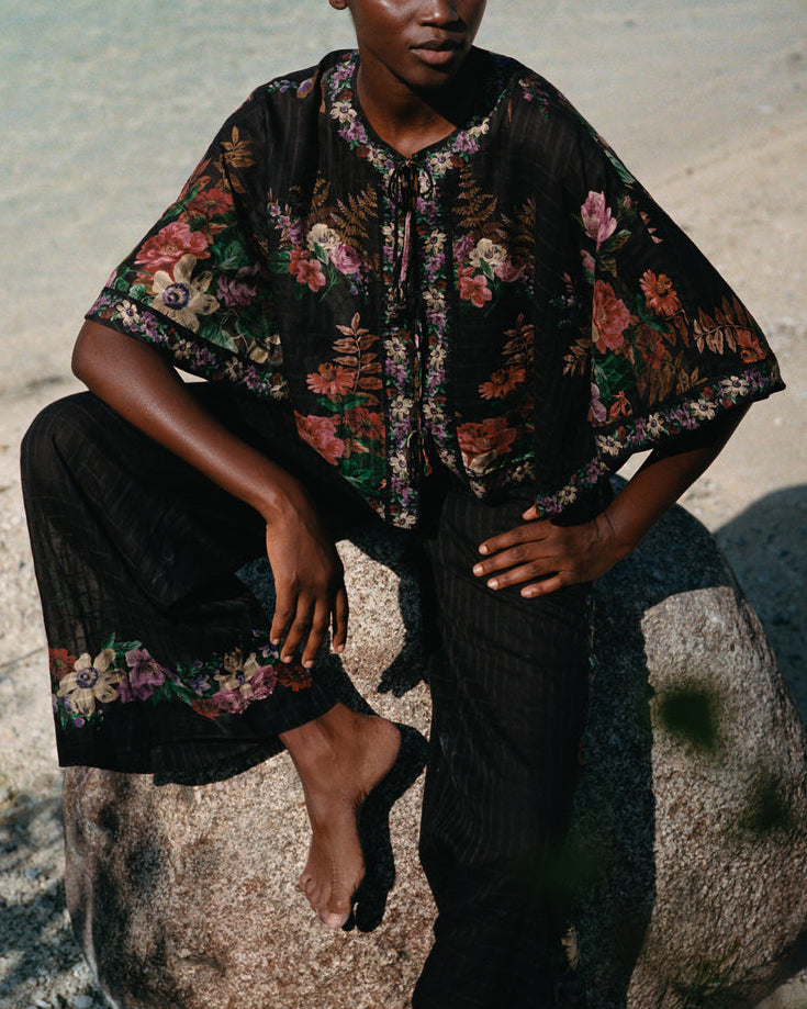 Viktoria Print Tie-Front Top | Multi