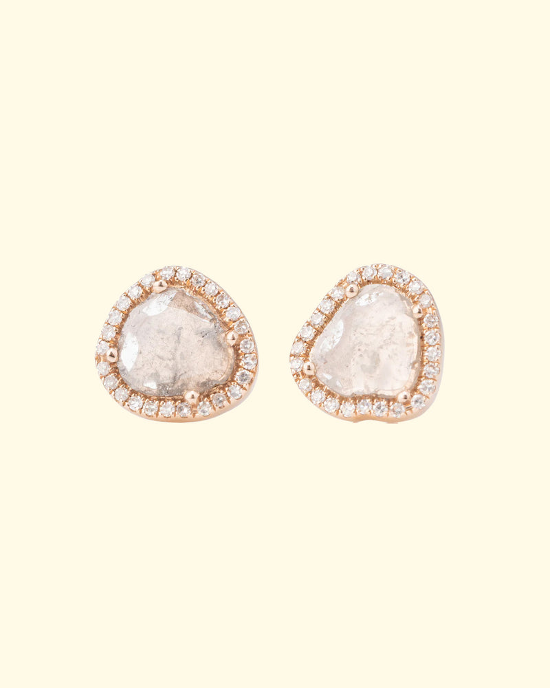 Reflective Slice Studs | Yellow Gold