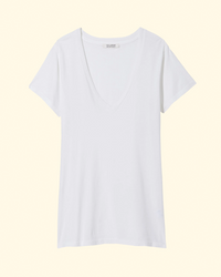 Carol V Neck Tee Shirt | White