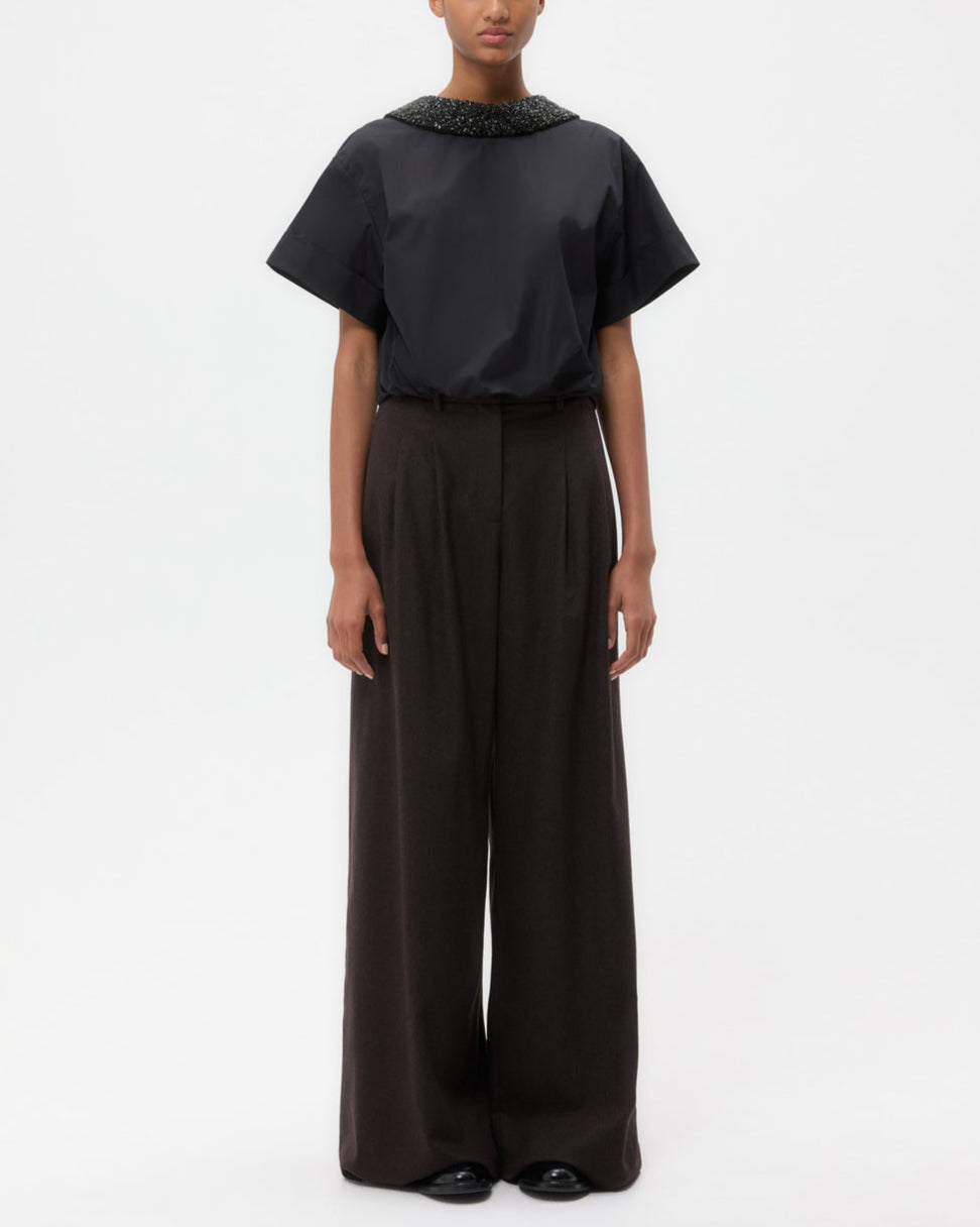 Forever And Always Reversible Shirt W/ Crystal Collar | Black