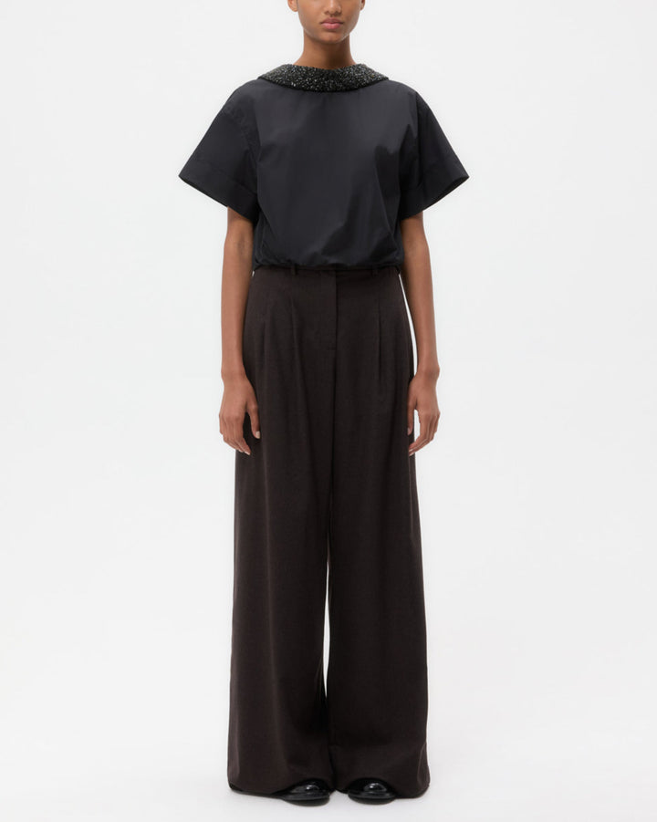 Forever And Always Reversible Shirt W/ Crystal Collar | Black