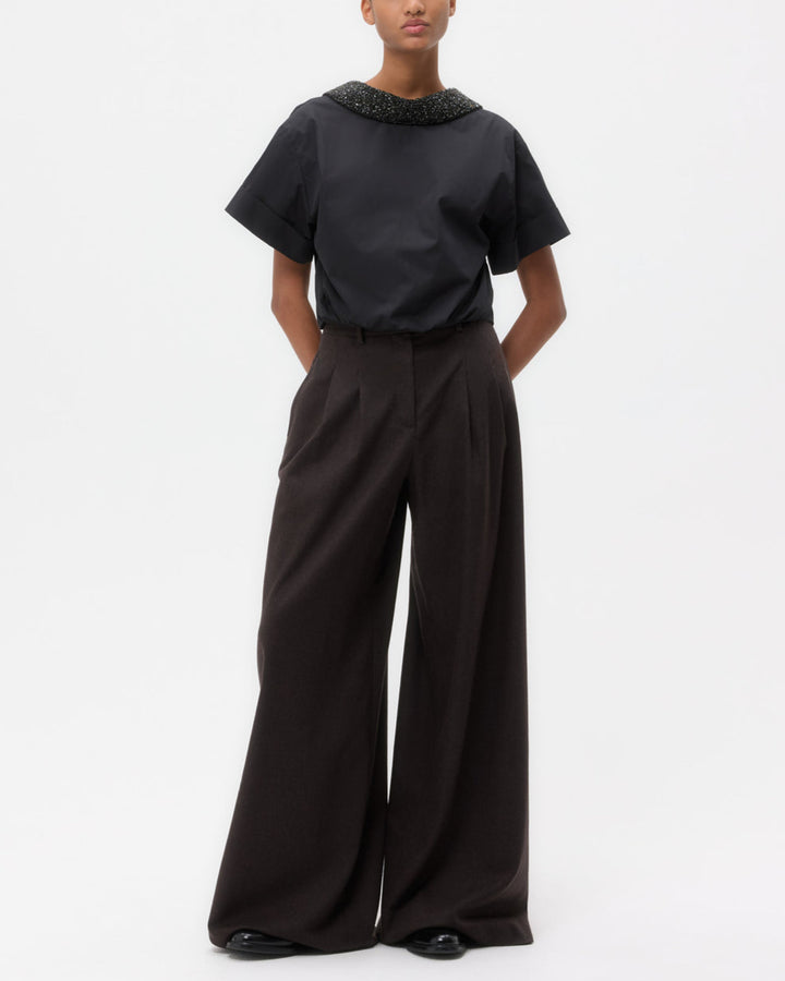 Forever And Always Reversible Shirt W/ Crystal Collar | Black
