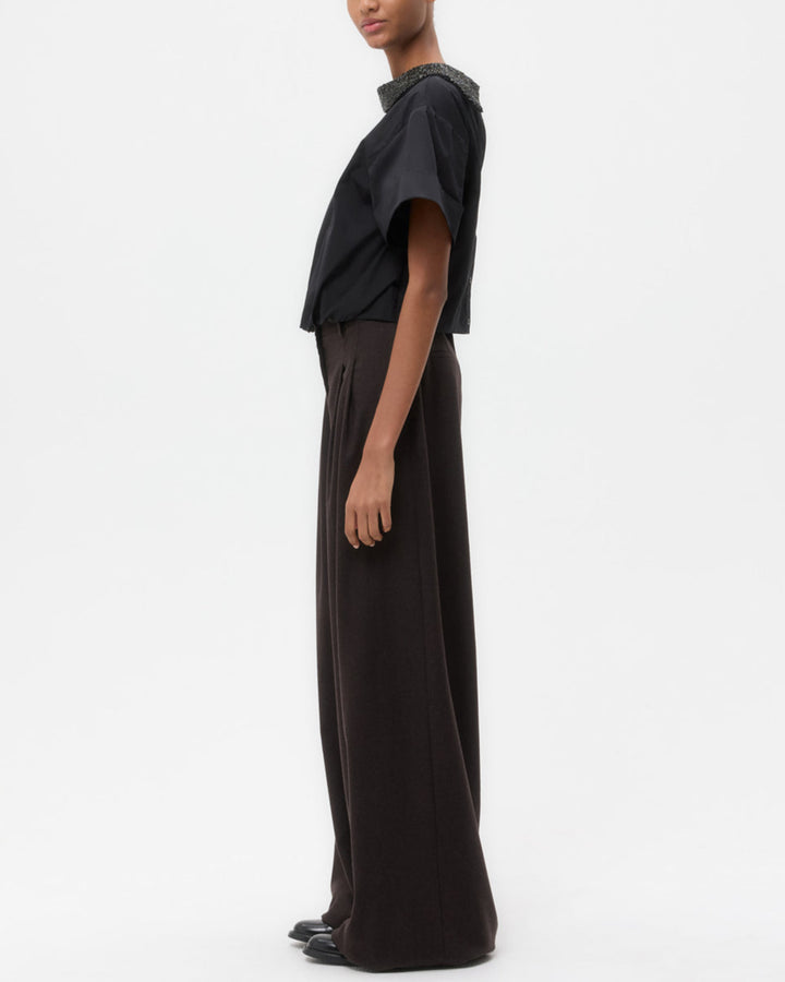 Forever And Always Reversible Shirt W/ Crystal Collar | Black