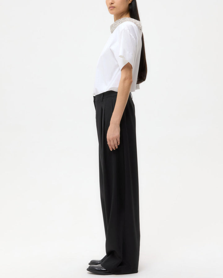 Forever And Always Reversible Shirt W/ Crystal Collar | White