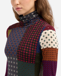 Sassonia Turtleneck Top | Polka Dot Patchwork