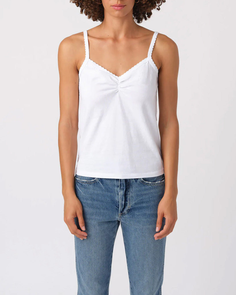 Scallop Knit Cami | White