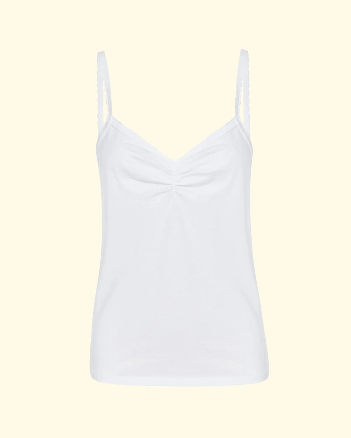 Scallop Knit Cami | White