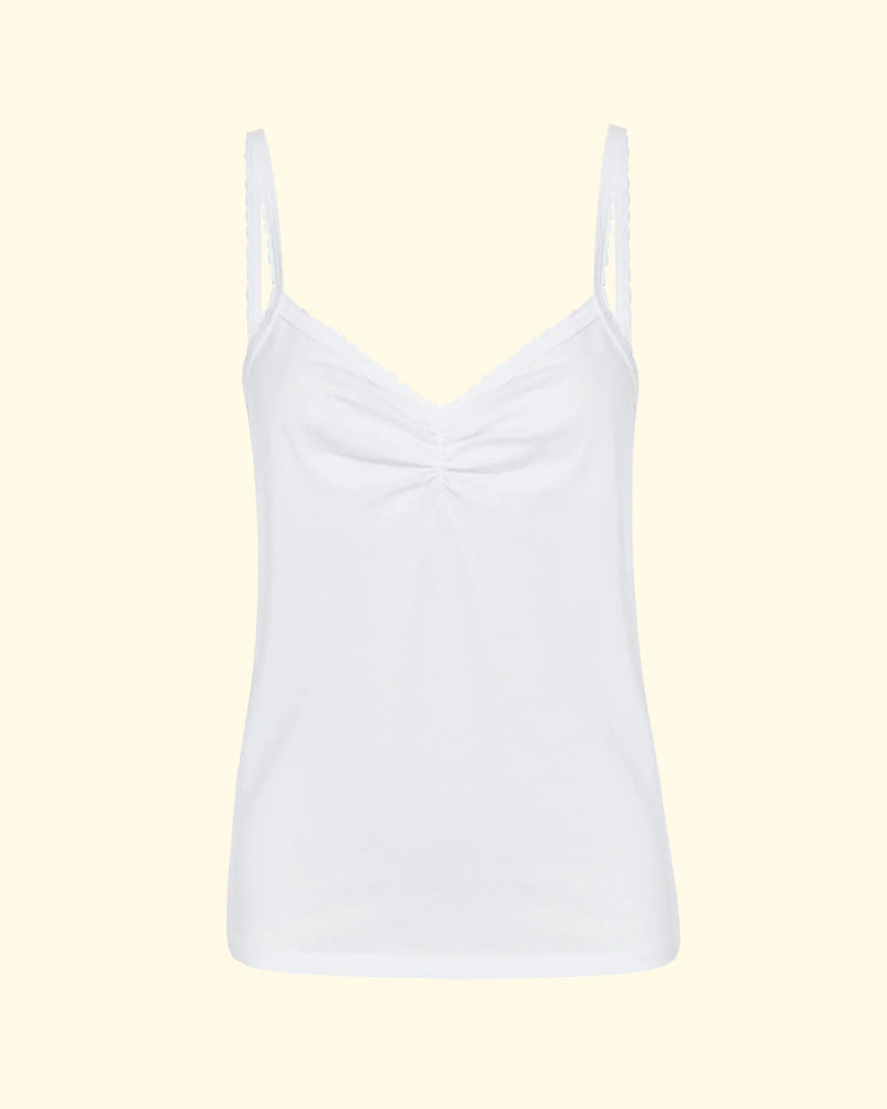 Scallop Knit Cami | White