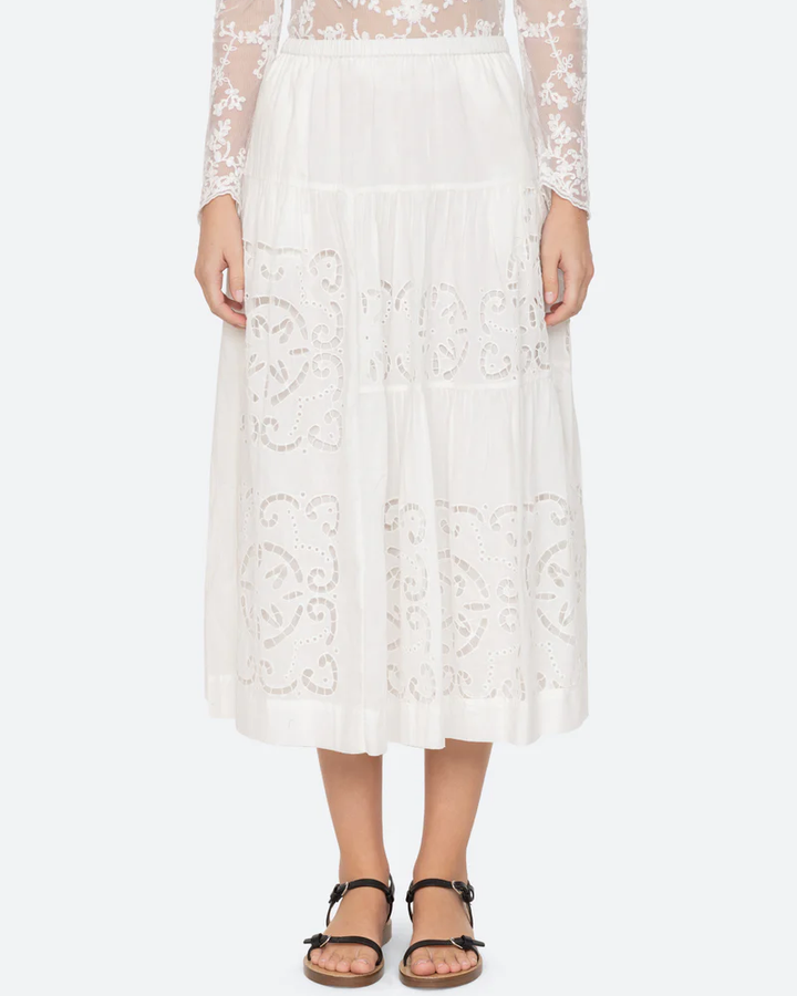 Dahlia Eyelet Skirt | Pearl