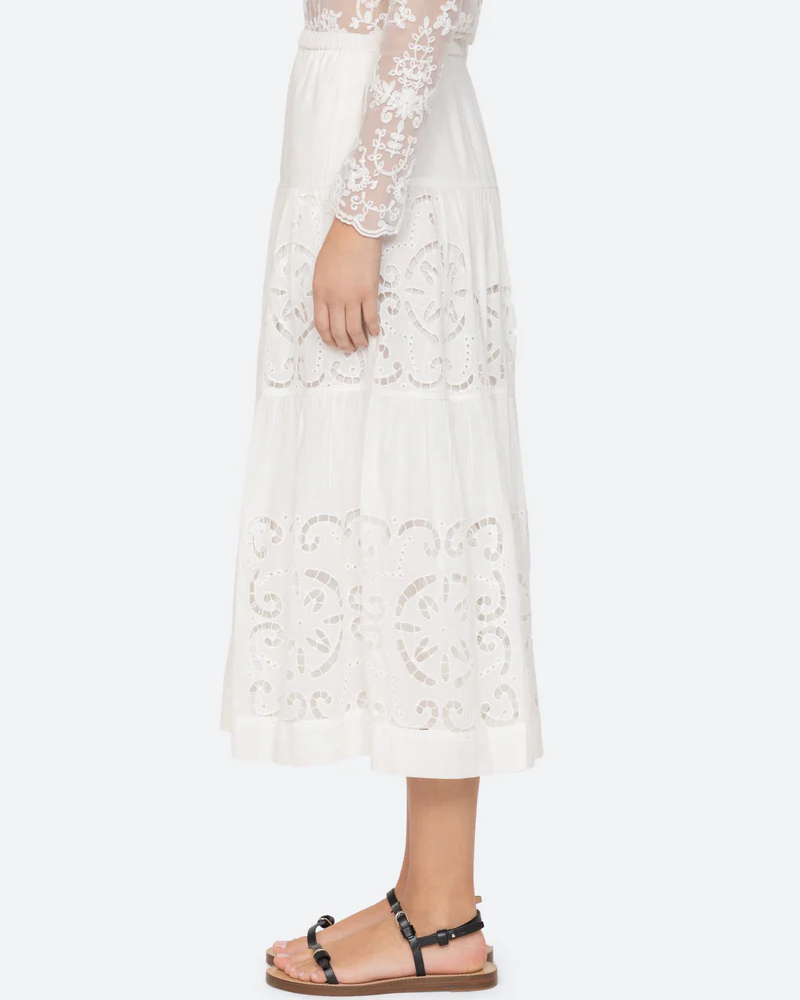 Dahlia Eyelet Skirt | Pearl