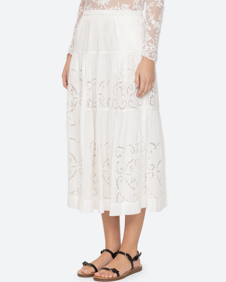 Dahlia Eyelet Skirt | Pearl