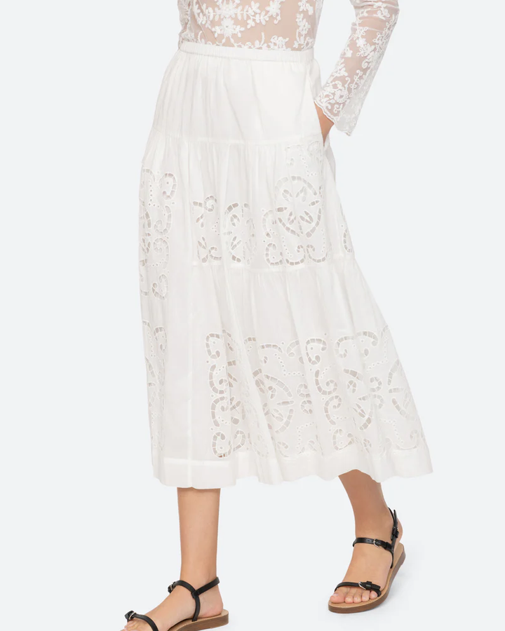 Dahlia Eyelet Skirt | Pearl