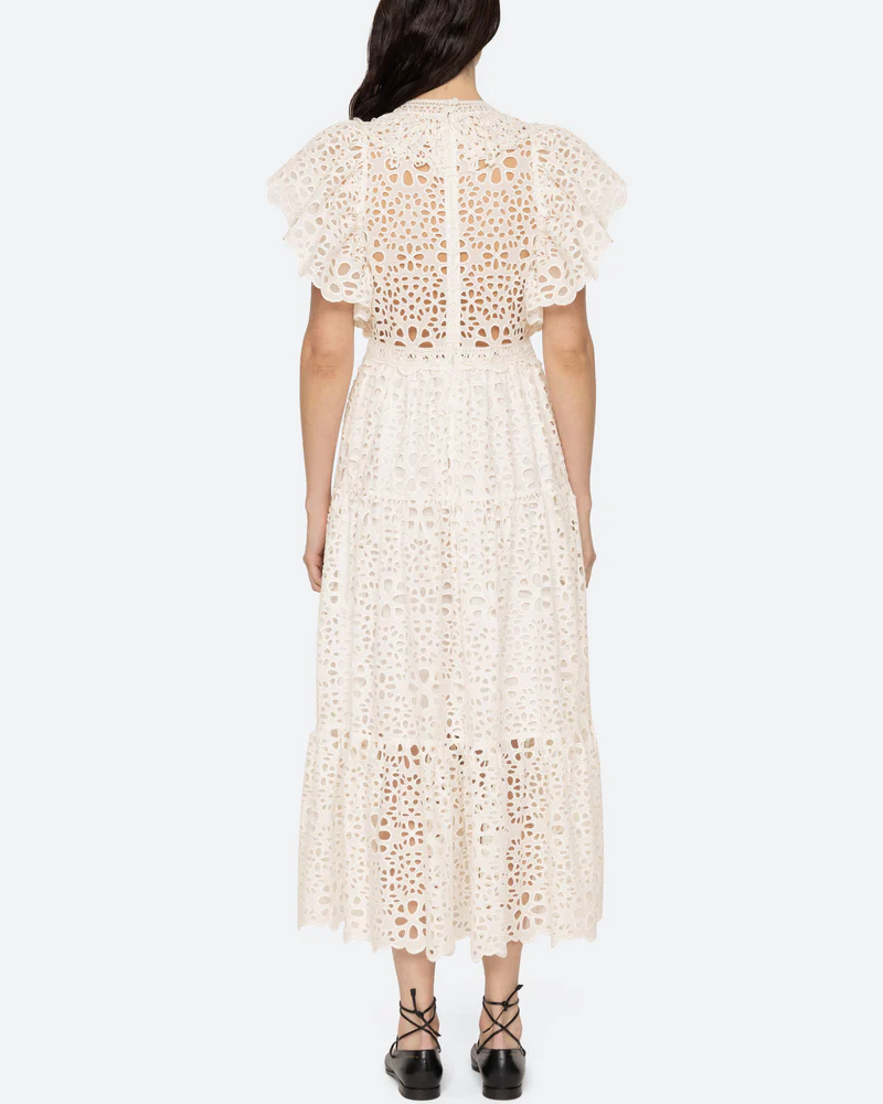 Lumi Eyelet Tier Maxi Dress | Cream