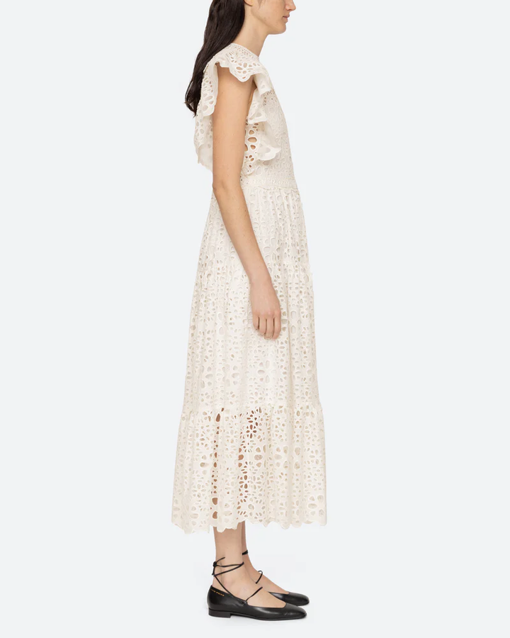 Lumi Eyelet Tier Maxi Dress | Cream