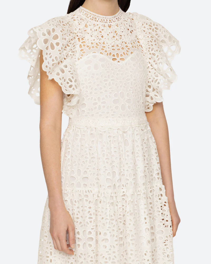 Lumi Eyelet Tier Maxi Dress | Cream