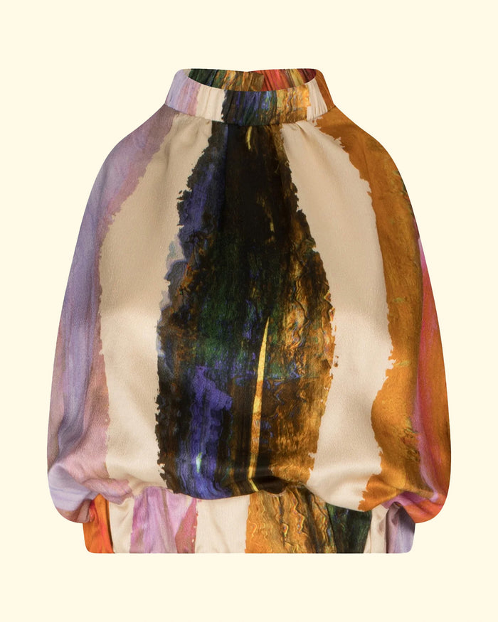 Stefano Blouse | Orange Orchid Abstract
