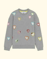 Sweater w Cutout Hearts | Grey