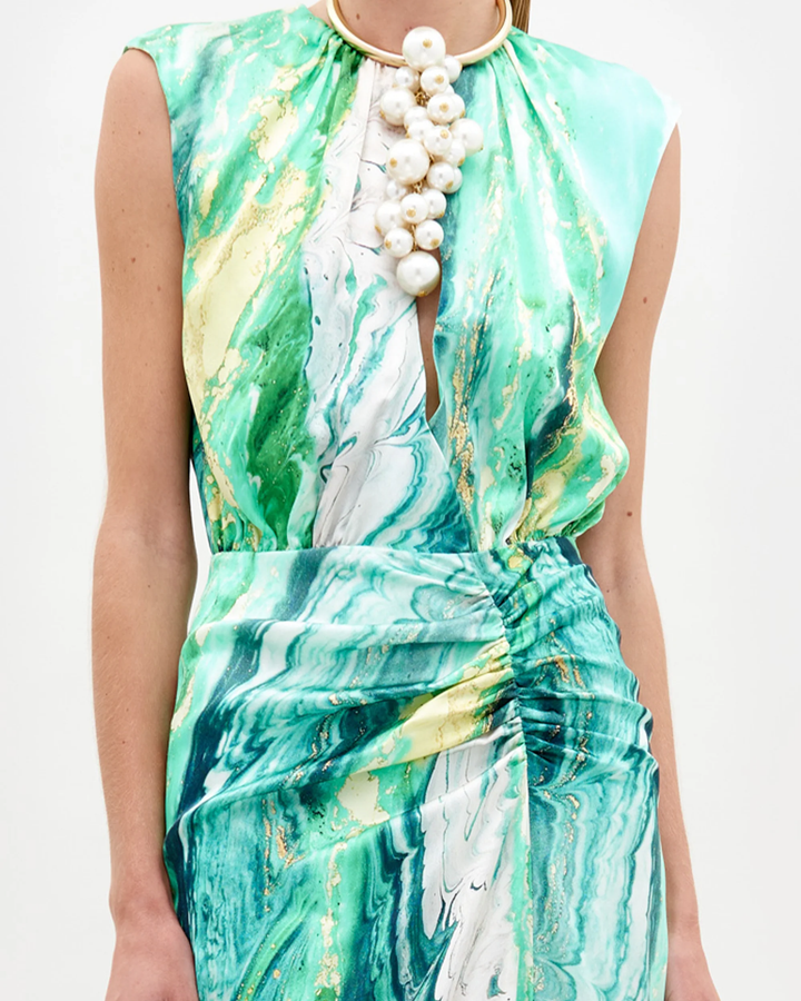 Samaria Dress | Green Marble