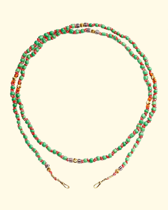 Mauli Ghana Beads Green 73cm
