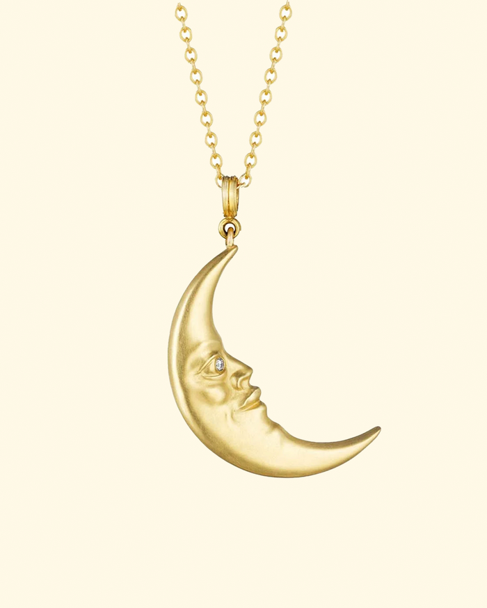 Crescent Moonface Hanging Pendant