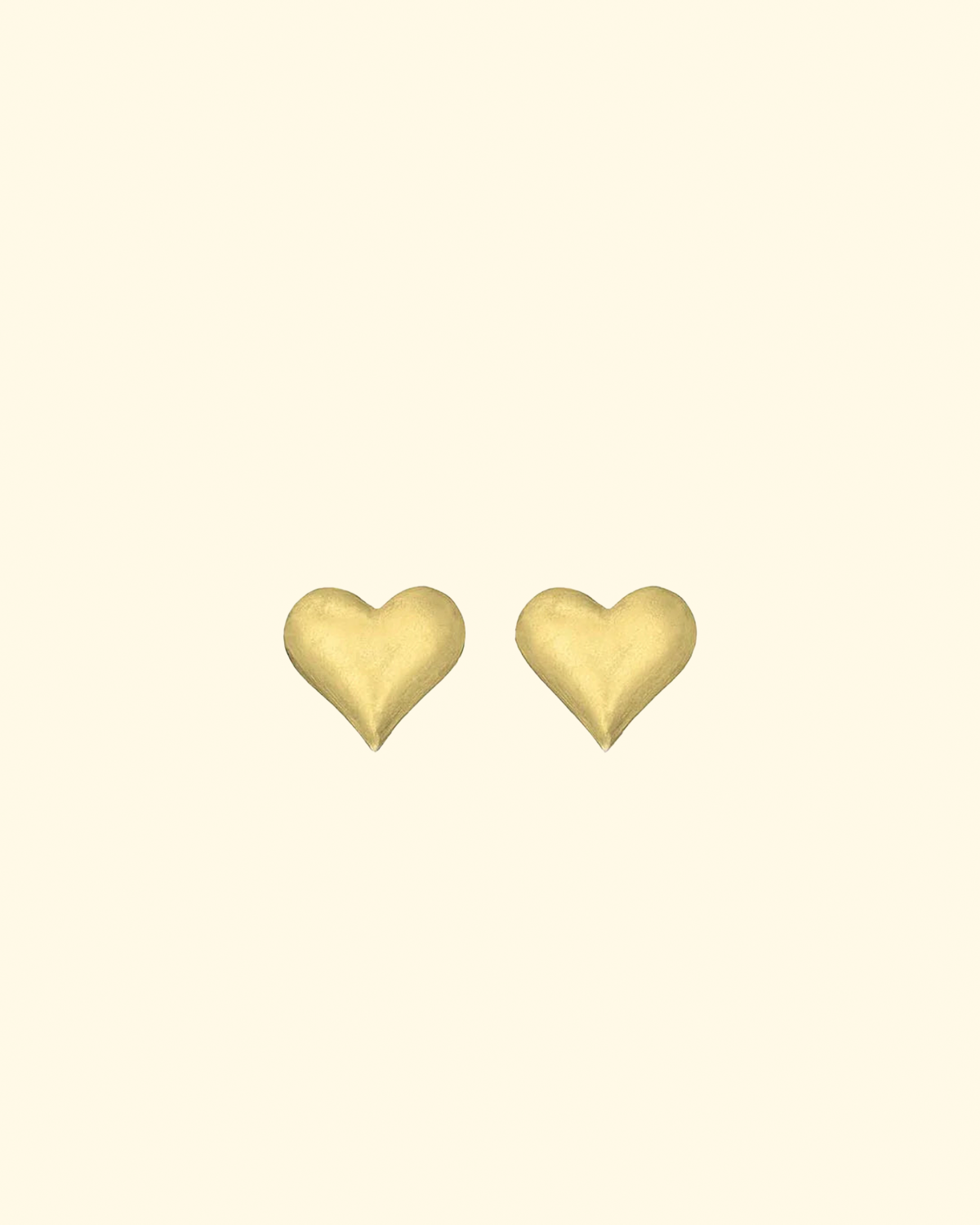 Heart Stud Earrings | 18k Yellow Gold
