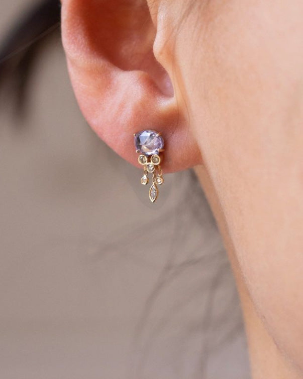 Jellyfish Earring | Old Pink Tourmaline & Diamonds