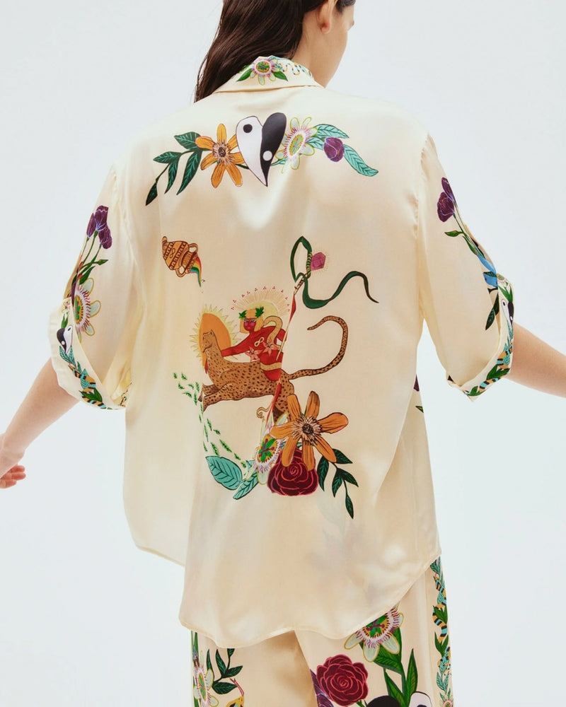 Meagan Oversized Silk Shirt | Cream