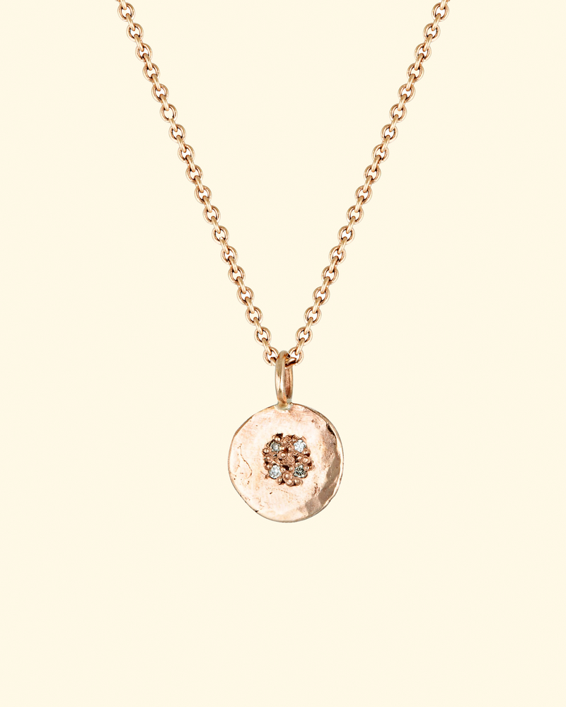 Quattro Necklace | 9k Rose Gold W White Diamonds