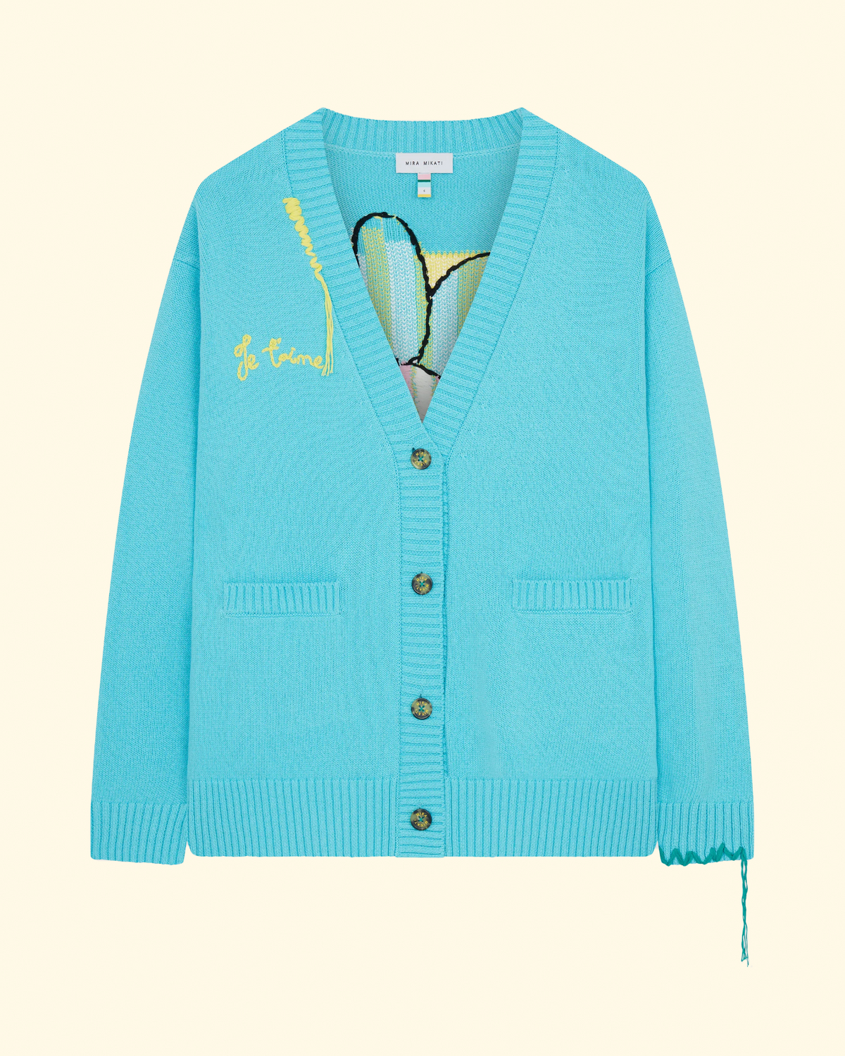 Embroidered Flower Cardigan | Blue