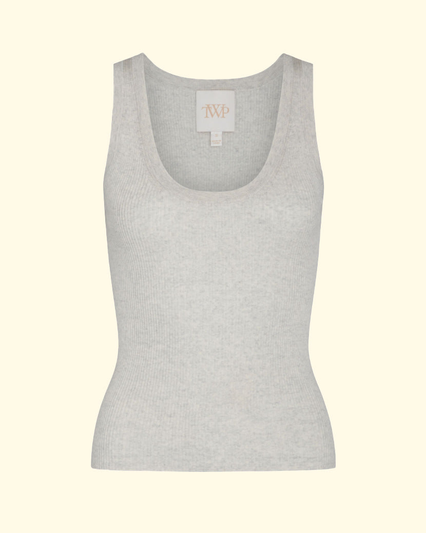 Knit Tank | White Heather Grey