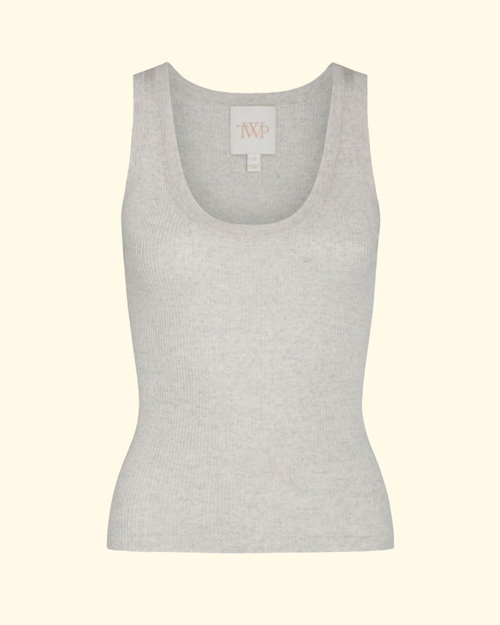 Knit Tank | White Heather Grey