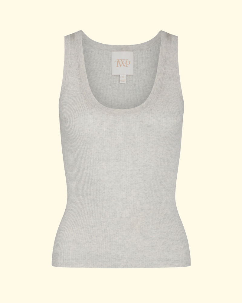 Knit Tank | White Heather Grey