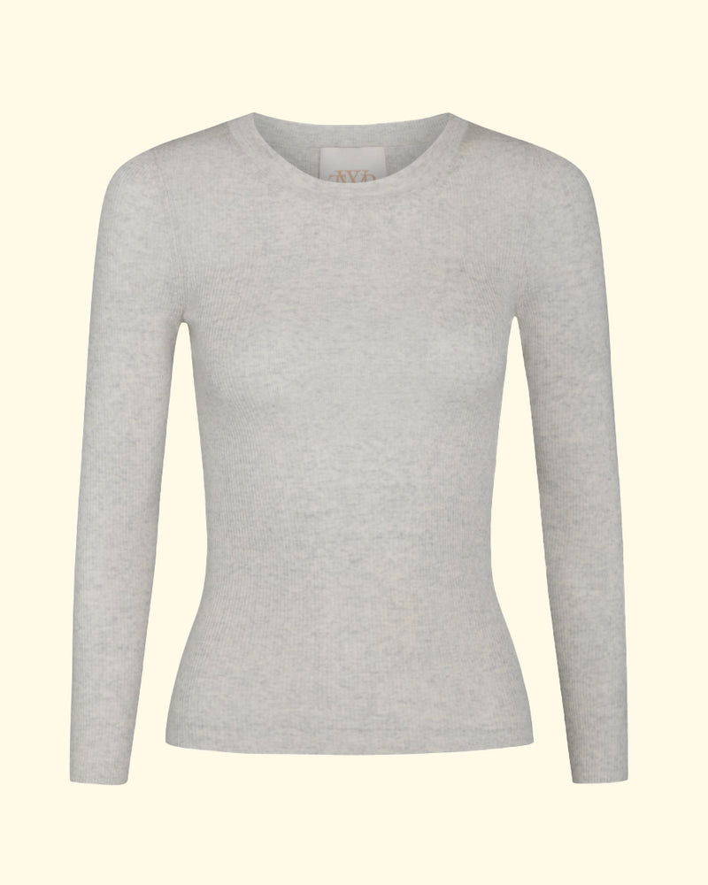 Knit Crewneck | White Heather Grey