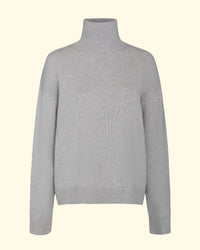 New Perfect Turtleneck | White Heather Grey