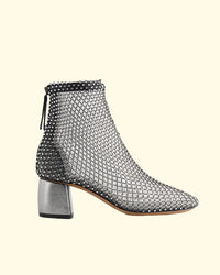 Strass Mesh Ankle Boot | Nero