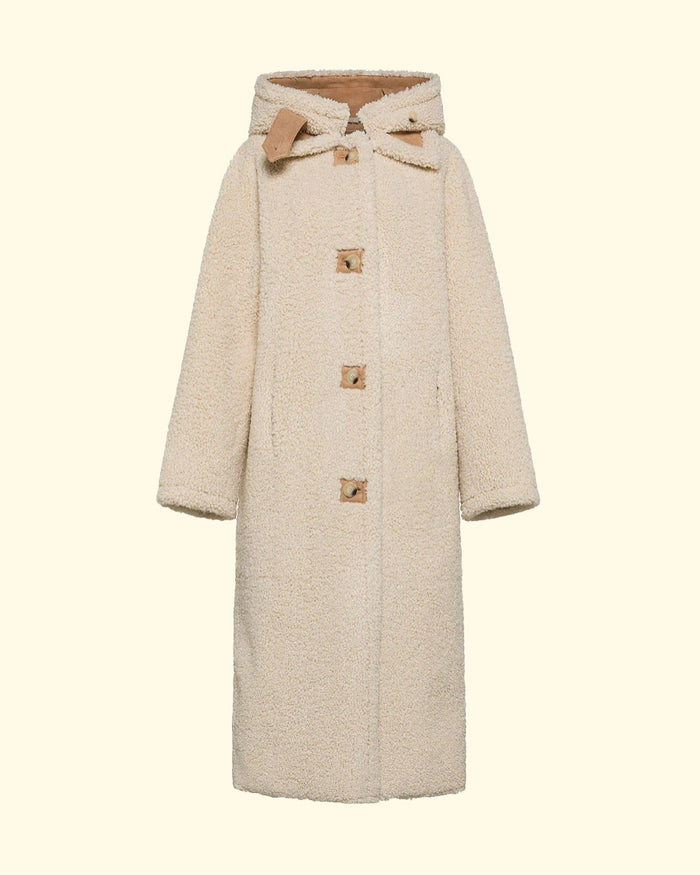 Shearling Double Face Coat | Avorio