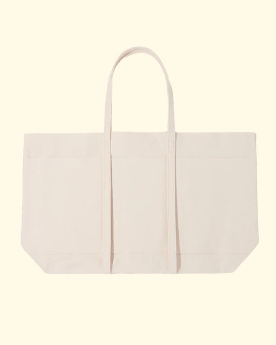 Washed Canvas 6pocket Tote L | White