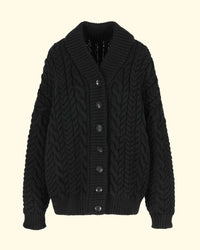 Barb Cable Cardigan | Black