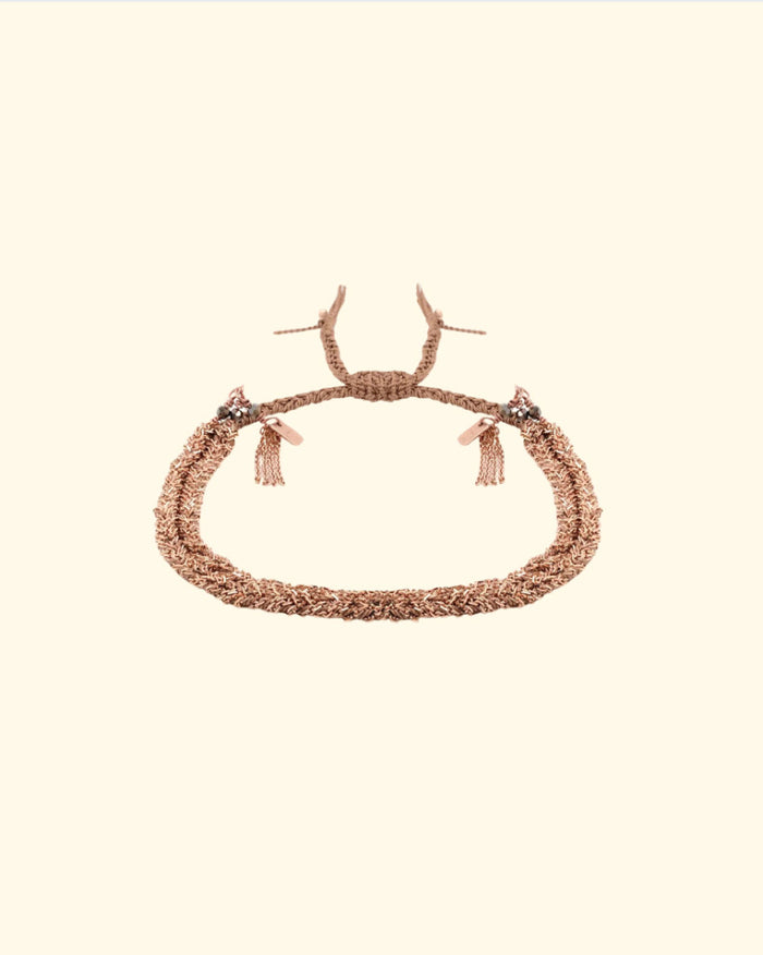 N° 183 Braided Bracelet | Pink Gold Beige