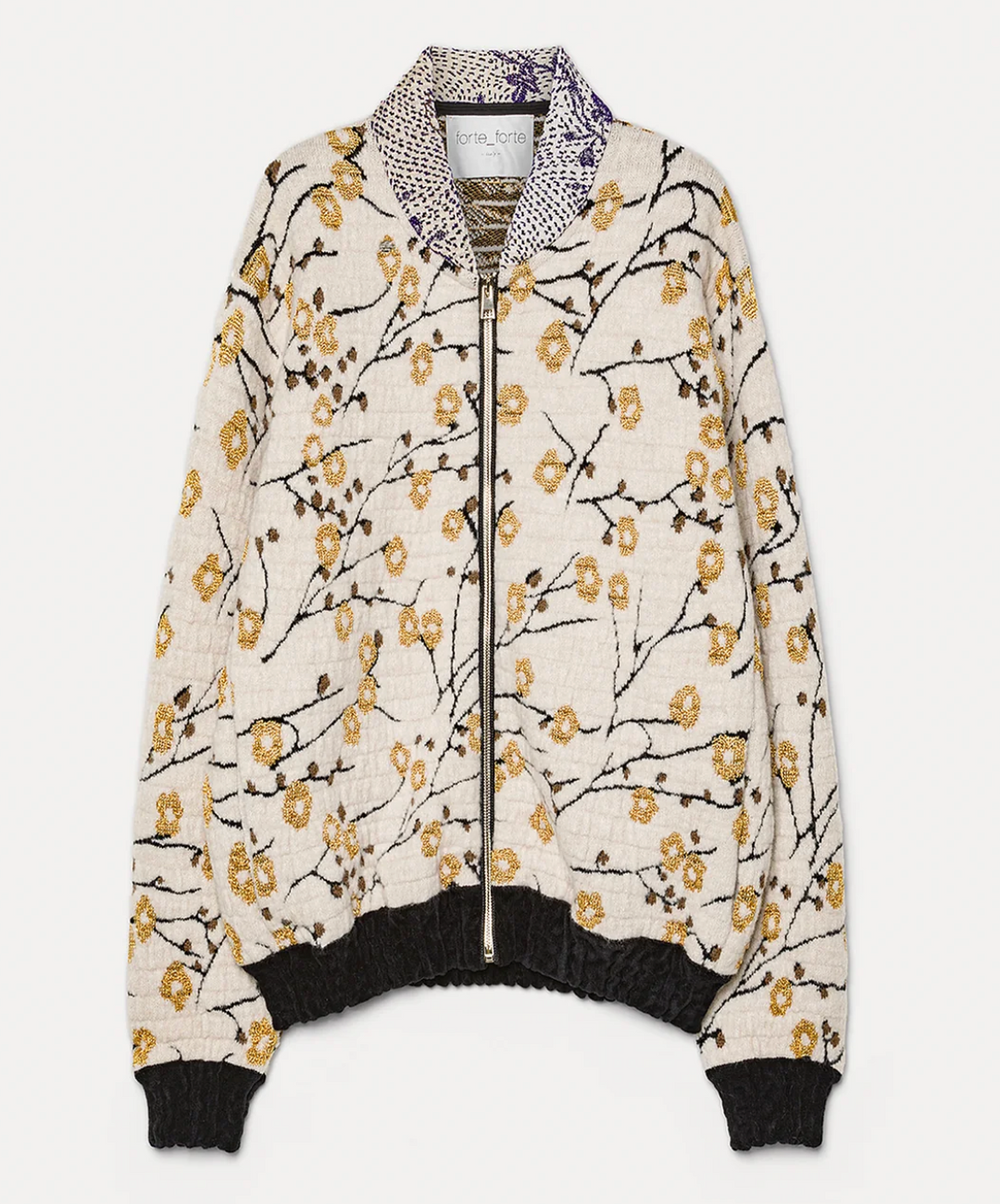 'Cherry Blossom' Jacquard Bomber | Mandorla