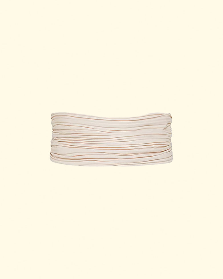 Pliss' Poly Crepe Smoking Sash | Ivory