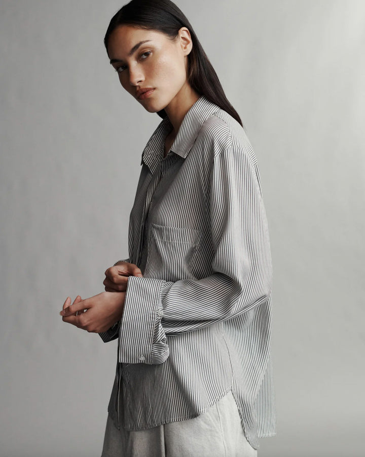 Boyfriend Shirt | White/Grey