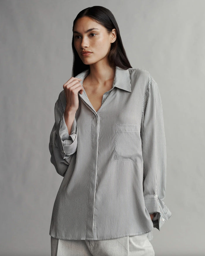 Boyfriend Shirt | White/Grey