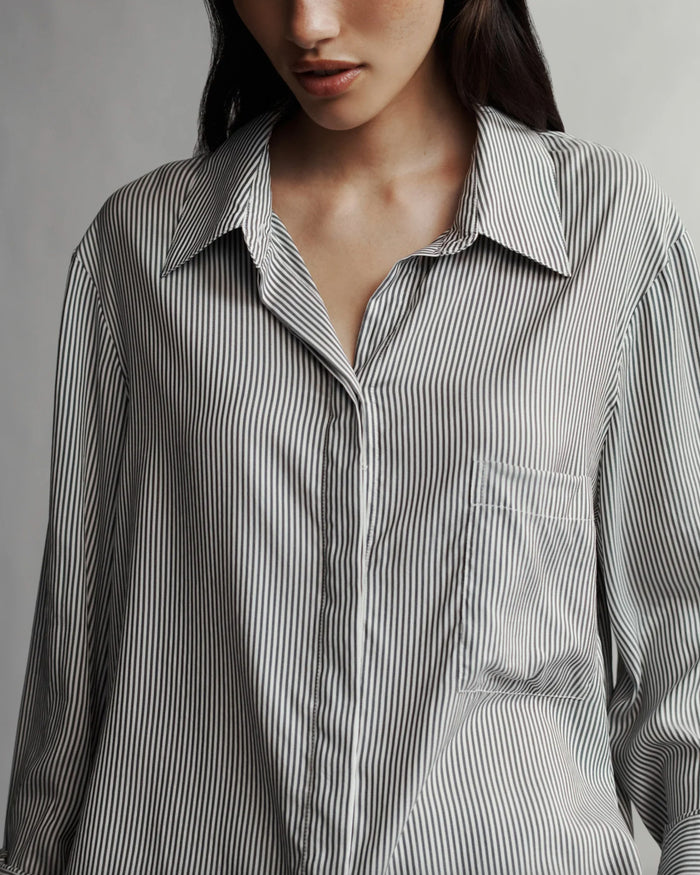 Boyfriend Shirt | White/Grey