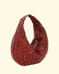 Woven Shoulder Bag | Burgandy