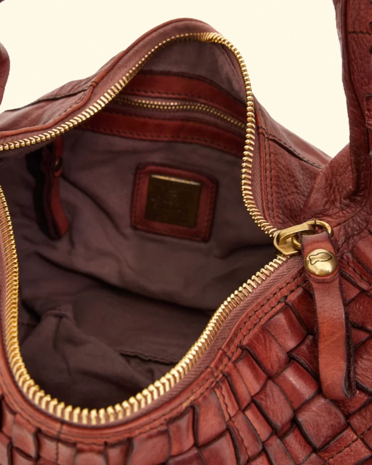 Woven Shoulder Bag | Burgandy