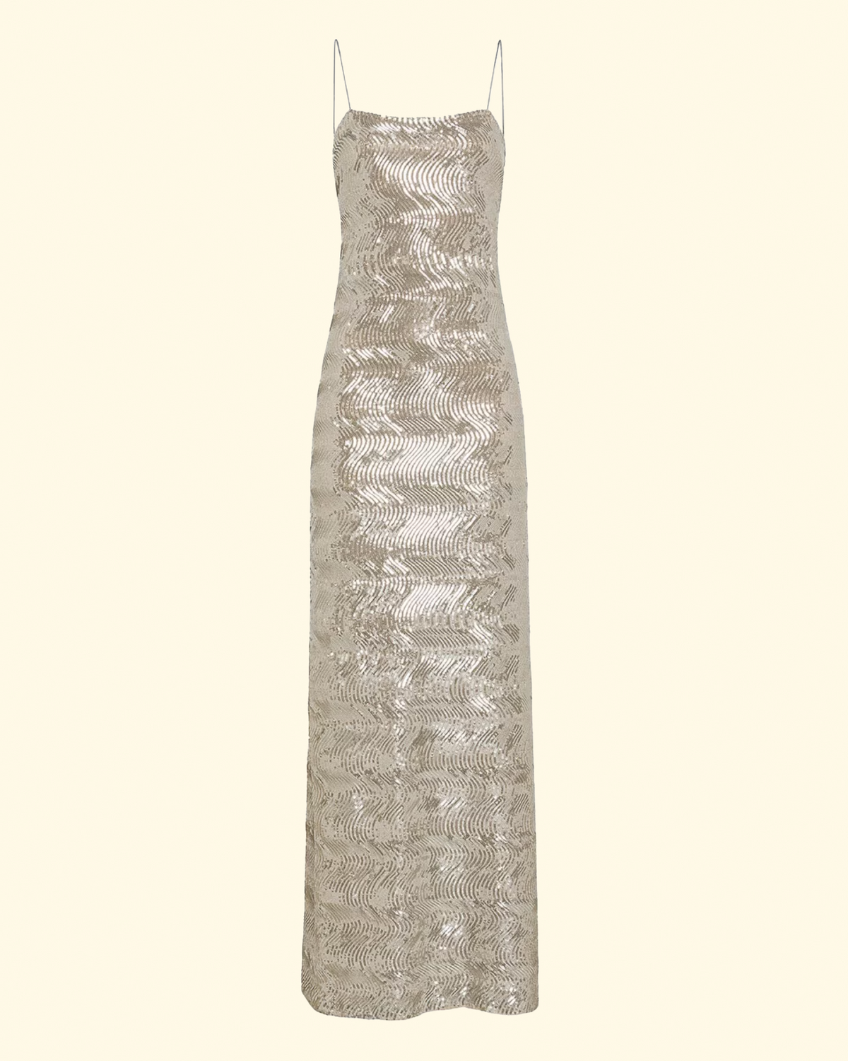 "La Danza del Mare" Sequins Slip Dress | Silver