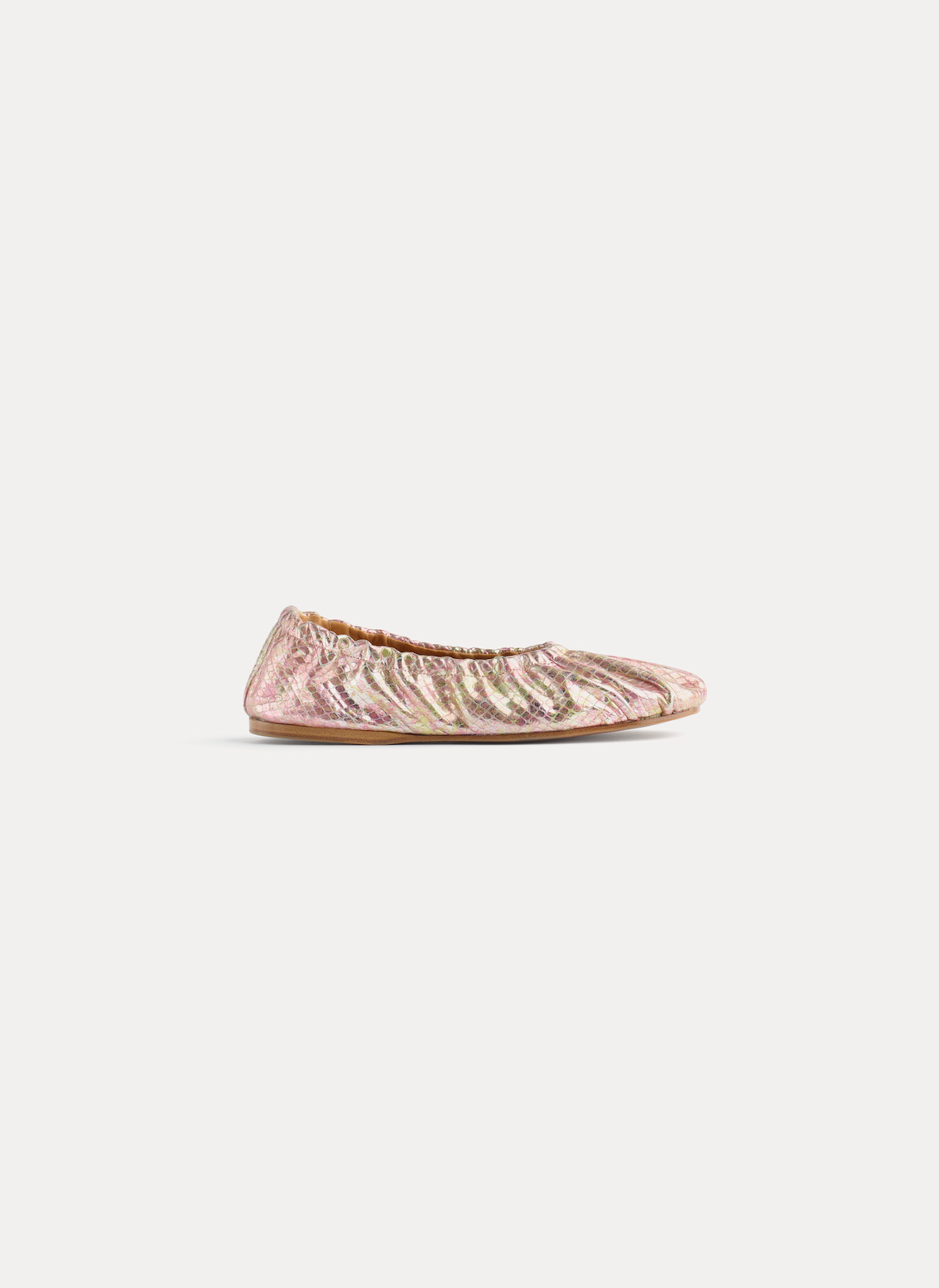 Laminated Snake Print Leather Ballerina Shoes | Cipria